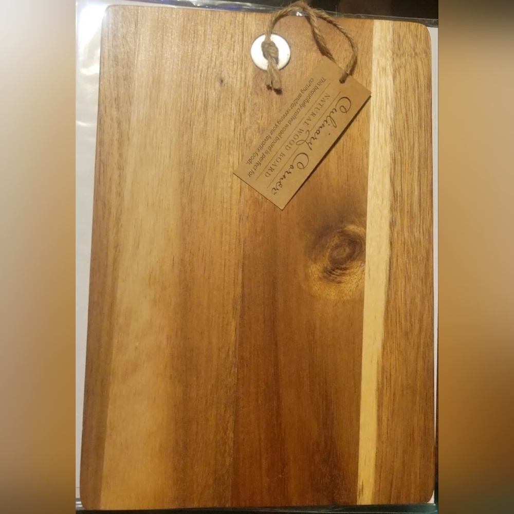 Culinary Corner Natural Wood Cutting Food Board NWT Plain